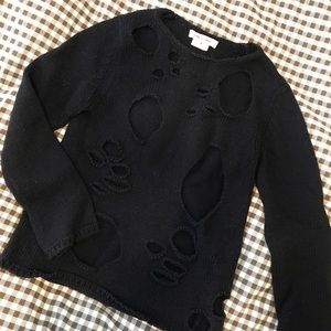 comme des garcons hole sweater